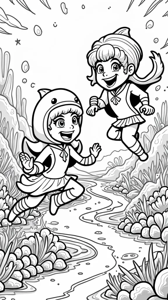 coloriages sharkboy et lavagirl